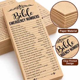 Bible Verse Bookmarks for Reading & Gifts – 50-Piece Emergency Number Paper Set for Church, School & Family Use