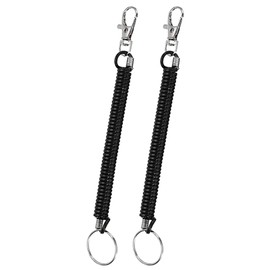 ZZLBZN Stretchy Spiral Keyring, 2Pcs Spiral Keychain Stretchy Keyring with Clip, Safety Spring Key Holder with Carabiner Clip for Keys Wallet Phone Backpack Fishing Tool