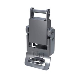TCH Hardware - Heavy Duty Pad Lockable Compression Spring Draw Latch with Upswept Lever | Silver