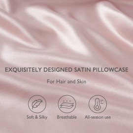 Fittia Satin-Pillowcase Queen Size, Silk Satin Pillow Cases 2 Pack for Hair and Skin, Smooth and Soft with Envelope Closure, Taupe, 20x30''