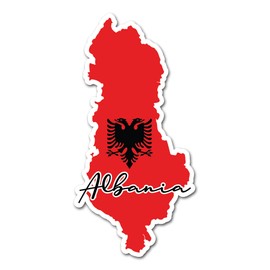 2 x 10cm Albania Flag Vinyl Stickers - Albanian Map Travel Holiday World Country Geography School Location Decal Scrapbook Sticker #82954