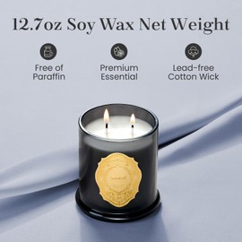 M&SENSE Sandalwood Candle,Scented Candle Gifts for Men&Women, 12.7oz Natural Soy Wax,Lasting Long Burning Glass Jar Candle for Home Scented