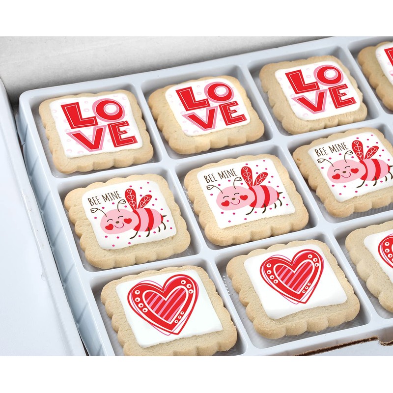Valentines Day Cookies Gift Basket for Kids Men Women Class