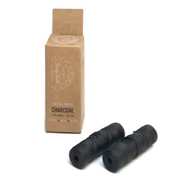 Lucky Teeth - Relleno de fibra de bambú orgánico con hilo de carbón activado con aceites esenciales de árbol de té y menta, 60 m, 2 unidades