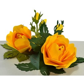 CUTPOPUP Yellow Rose - Birthday Cards for Women, Mother's Day Card, Pop-Up Birthday Card, Female Birthday Card, 3D Greeting to Your Mother US8-FL088 DE