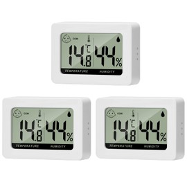 Thlevel Humidity Meter Hygrometer Thermometer Mini Indoor Temperature Digital with Comfort Levels Indicator and Holder for Office Living Room Greenhouse (Pack of 3)