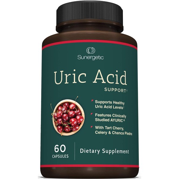 Premium Uric Acid Support Supplement – Uric Acid Cleanse & Kidney Support – Includes Tart Cherry, Chanca Piedra, Celery Extract & Turmeric - Uric Acid Support Formula – 60 Veggie Capsules