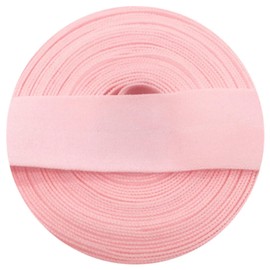 LIMIKPH 10 Metres Folded Elastic Band Folding Tape – Many Colours Available, 20 mm Wide Folding Elastic (Pink)