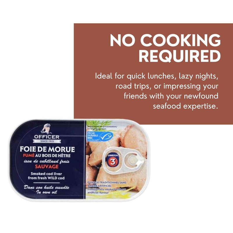 Wild Officer Smoked Cod Liver 120g Pack of 12