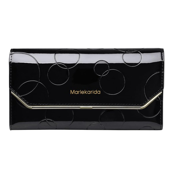 Fashionable women's leather wallet, large capacity multifunctional, snap closure, three