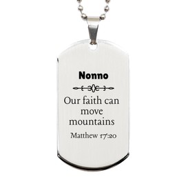 Mother's Day Unique Gifts for Nonno, Inspirational Gifts from Grandchildren, Faith Can Move Mountains Dog Tag, Thoughtful Gifts for Family