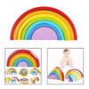 DMZK Colourful Rainbow Building Blocks, Rainbow Wooden Building Blocks, Rainbow,