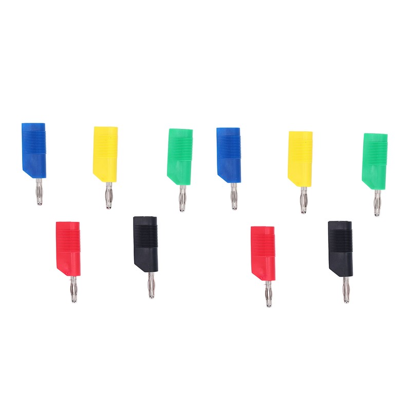 10PCS 4mm Banana Plugs Brass Nickel Plated Connectors Speaker Cable