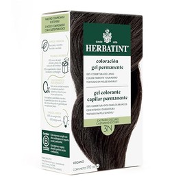 HERBATINT, Coloración Permanente para Cabello en Gel - color CASTAÑO OSCURO 3N - 170 ml - Sin Amoníaco - 100% Cobertura de Canas - para Pieles Sensibl