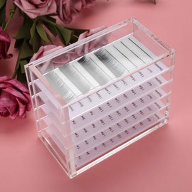 Eyelash Storage Box, 5 Layers Eyelash Extension Storage Box, Plastic Eyelash Box, Transparent Dustproof Holder, False Eyelashes Organiser Case for Grafting