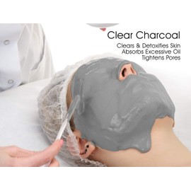 Premium Modeling Peel-Off Mask"Rubber Mask" Spa Set- 3 Treatments (Gold Collagen, Glow Vita C, Clear Charcoal) + Bowl and Spatula, Made In Korea (3 Pack, Spa Set) (3 Pack)