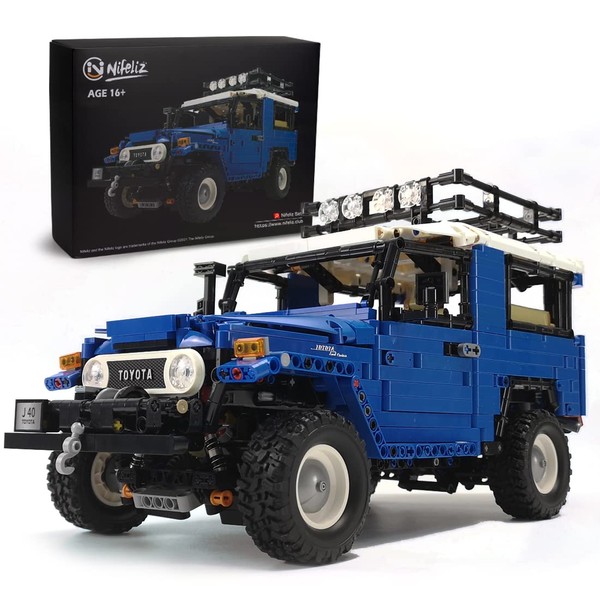Nifeliz Off-Road Pickup J40 Land Cruiser MOC Technique Building Blocks and Engineering Toy, Adult Collectible Model Cars Kits to Build, 1:12 Scale Truck Model (2101 Pieces)