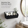 2 Pack Adhesive Plastic Wicker Hanging Storage Basket Scalloped Edge,Black