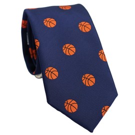 ZENXUS Theme Ties for Men, Sports, Animals, Holidays, Unique Designed and Woven Patterns, Basketball, Medium