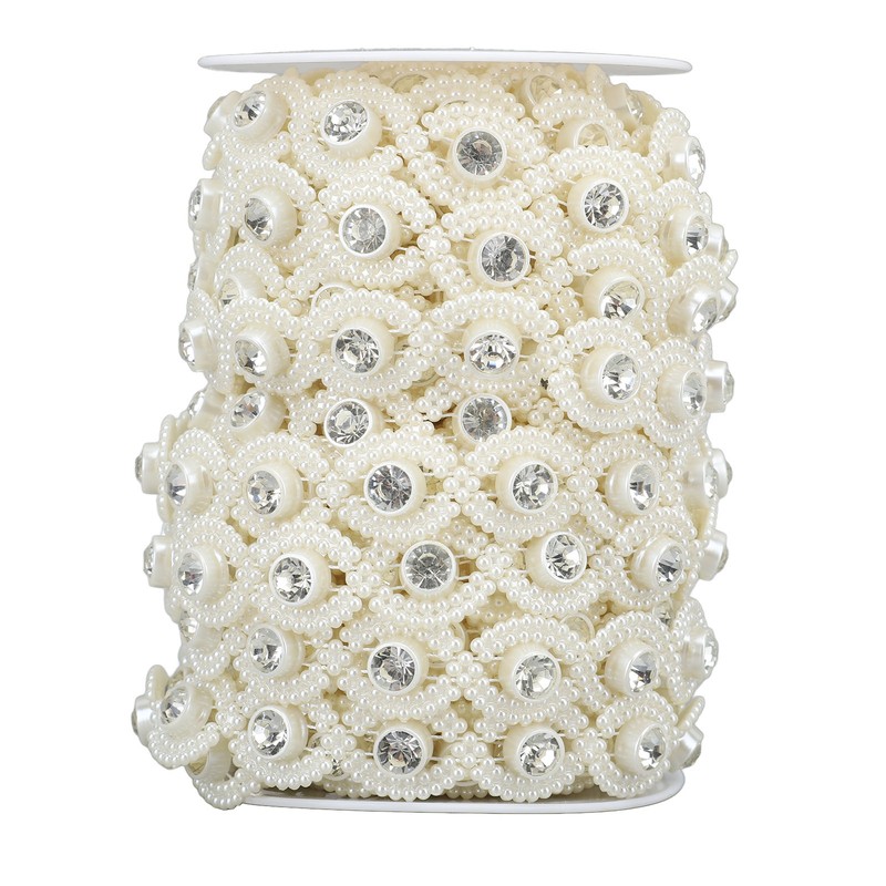 Bead Chain String Half Side Flatback DIY Imitation Pearl String