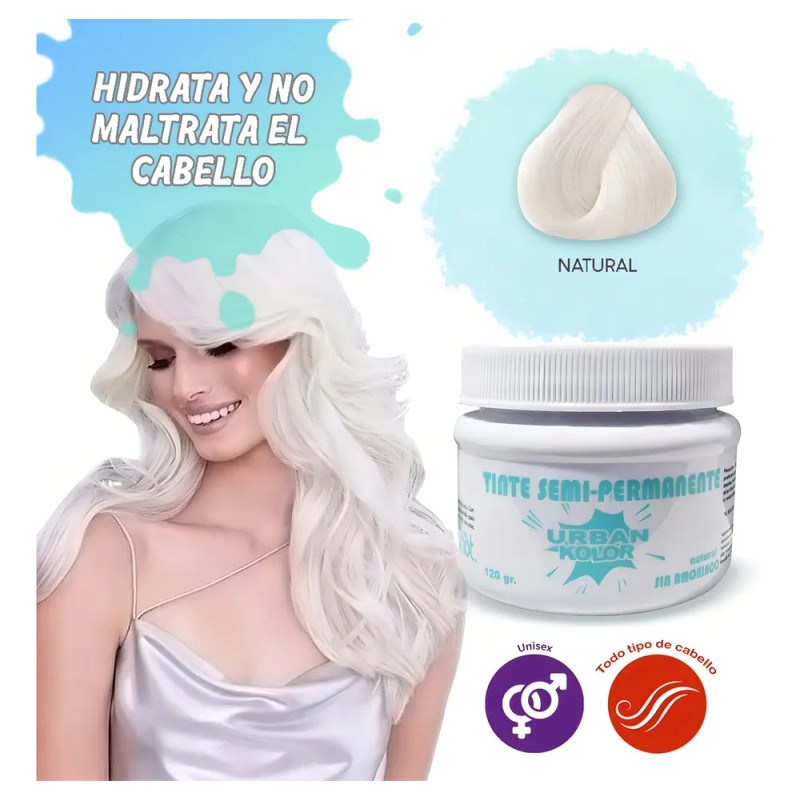 Tintes Fantasia Para Cabello Semipermanente Sin Amoniaco Tono Natural