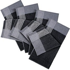 Mixweer 4 Pcs Caddy Golf Towel 22" x 42" Large Caddy Towel Camping Sport Towels Cotton Soft Towels for Man Golf Lovers (Black with White Stripe)