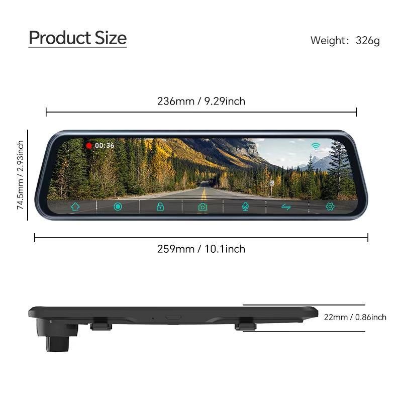 4K Car DVR, Car Rear View Mirror DVR, Car Rear
