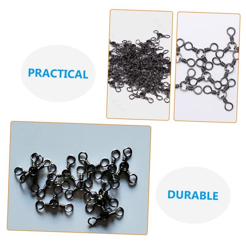 Totority 50pcs Fishing Swivels Connector Way Fishing Swivels for Tackle