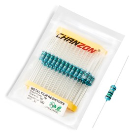 Chanzon 50pcs 1W 15Ω ohm Metal Film Fixed Resistor 0.01 ±1% Tolerance 15 R MF Through Hole Resistors Current Limiting Rohs Certificated