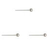 DENI 3 x Silver Straight Nose Studs with Small Ball