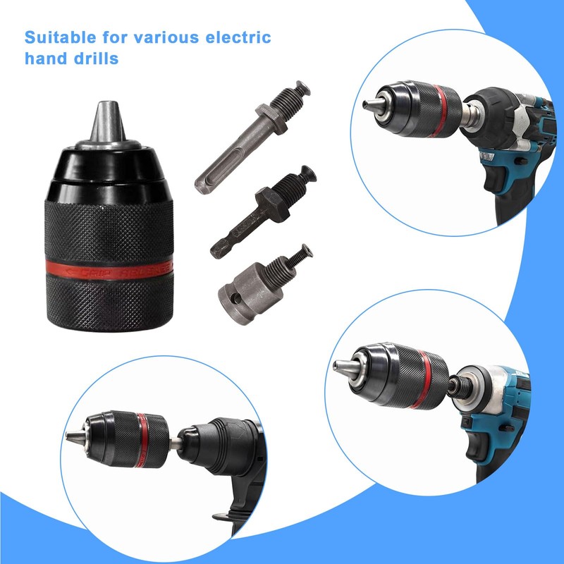 Eagles 2-13mm Keyless Drill Chuck Metal Heavy Duty 1/2''-20UNF with