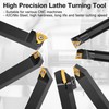 Lathe Turning Tool Kit, 7pcs 1/2'' Indexable Metal Lathe Tool