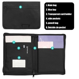 ZARADU Vehicle Document Folder A5, Bag for Vehicle Papers, Cover Vehicle Papers, with Multiple Compartments, Large Elegant ID Folder, Suitable for File Organiser, Cards Car Accessories