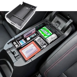 RUNROAD Center Console Organizer Tray Compatible with Chevy Equinox 2018 2019 2020 2021 2022 2023 2024 Accessories, Insert Armrest Tray Secondary Storage Box Coin Holder, Black