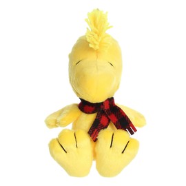 Aurora® Festive Peanuts® Winter Plaid Woodstock Stuffed Animal - Classic Characters - Lasting Memories - Yellow 6 Inches