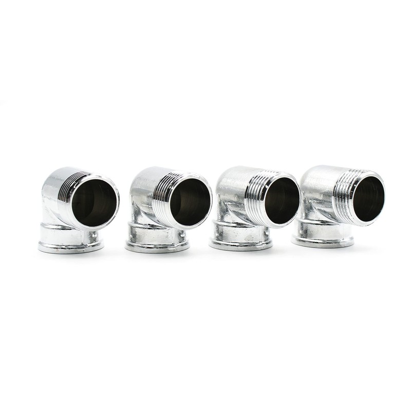 DOJA Barcelona Threaded Fitting 90º Brass Chrome-Plated 1/2 Inch Male