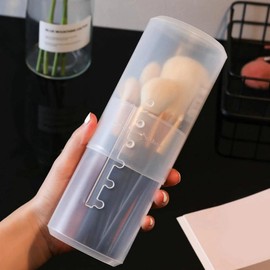 Osceola 1pcs Makeup Brush Holder, Makeup Brush Organizer Travel Case Retractable Travel Makeup Brush Holder For Vanity Makeup Artist Brushes Storage Cup, Clear, Standard