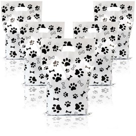 YAHEBODT 40pcs Dog Paw Goodie Bags,Dog Paw Print Candy Gift Bags 9.8inch*6.7inch with Handles Party Favor Bags for Dog Birthday Party Decoration Supplies