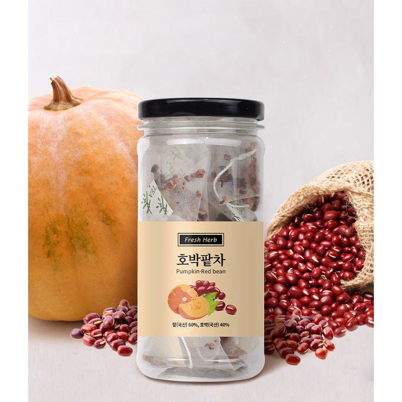 Fresh herbal pumpkin red bean tea tea water triangle tea