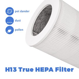 BreshAir True HEPA Replacement Filter Compatible with Hunter HP670 Large Tower Air Purifier, includes 2 H13 HEPA Filter and 8 Pre-Filters, Compare to Part# H-HF670-VP