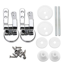Toilet Seat Hinges Pair of Chrome Finished Replacement Hinges for Wood Toilet Seats Including Fittings by TRIXES