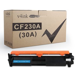 with IC Chip V4INK Compatible Replacement for HP 30A CF230A Toner Cartridge for use in HP Laserjet Pro MFP M227fdw m277fdn, HP Laserjet Pro M203dw m203dn, 1 Pack