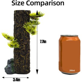 Fish Tank Tree Trunk Decoration Aquarium Stump 7.7'' Terrarium Ornament Freshwater Saltwater Landscape Accessories for Betta Fish Shrimp Reptile