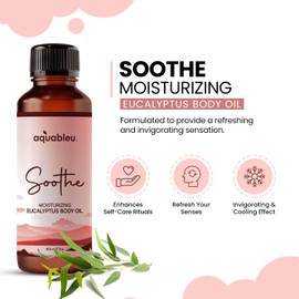 Aquableu Eucalyptus Massage Oil – Soothing Aromatherapy Blend for Comfort – 80ml Bottle – Perfect for a Relaxing Experience – Great Gift for Women