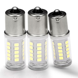 Heifymi BA15S 12V LED Bulbs, 5 Watt 1156 1141 1003 7506 Bright White 6000K, AC/DC12-24 Volt Low Voltage for RV Boat Mower Lawn Tractors Bathroom Reversing lights, DC Bayonet Single Contact Base,3 pack