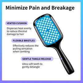 Detangling Hair Brush, Tangle Removal - Ultra-Soft BristlesUltra,light, Detangling Brsuh and antistatic hairbrush,For Natural Curly Straight Wet Dry Damaged Hair for Women Men (Blue)