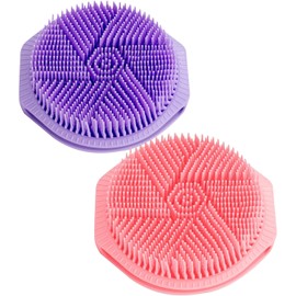 Silicone Bath Brush, Compact Lightweight Accessory for Travel and Daily Use - DIYEAH 2pcs Silicone Body Scrubber