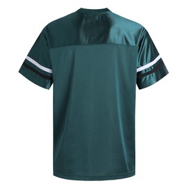 dolessismore Hunter Green Plain Football Jersey for Men Unisex 90s 00s 10s Hip Hop Hipster T-Shirts Sports Vintage Classic Tops White/Black Stripe-Hunter Green Jersey,Men Size X-Large