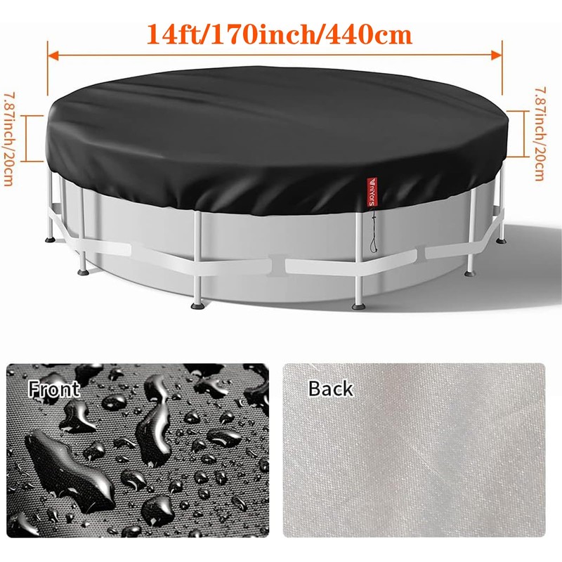 VniYors 14 Ft Round Winter Pool Cover, Heavy Duty Thickened