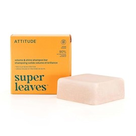 ATTITUDE Volume & Shine Barra de champú, origen natural, para cabello fino y plano, proteína de soja y arcilla roja, ingredientes verificados y limpio